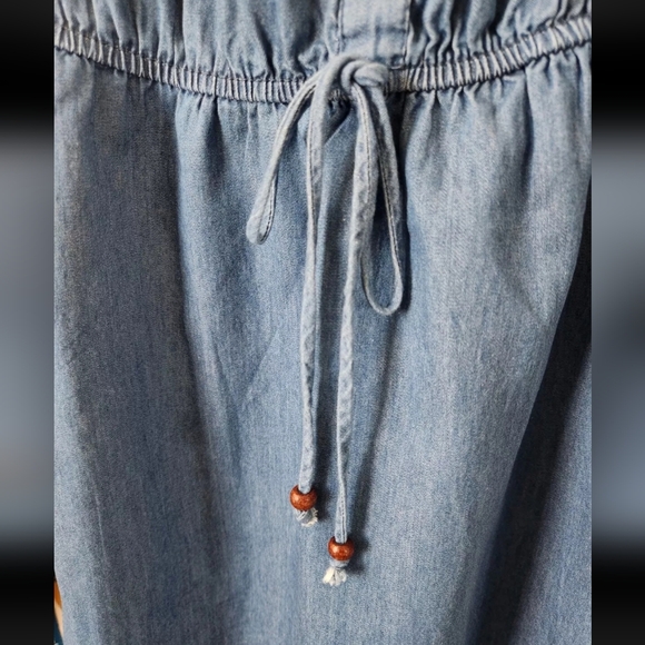 NWT Speed Limit Denim Lightweight Drawstring Ruffle Sleeve Casual Dress Size M - Picture 5 of 10